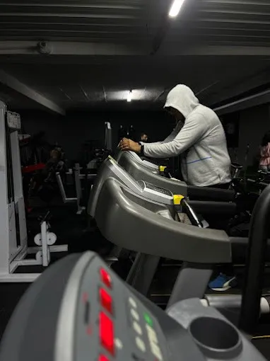 A member on a treadmill